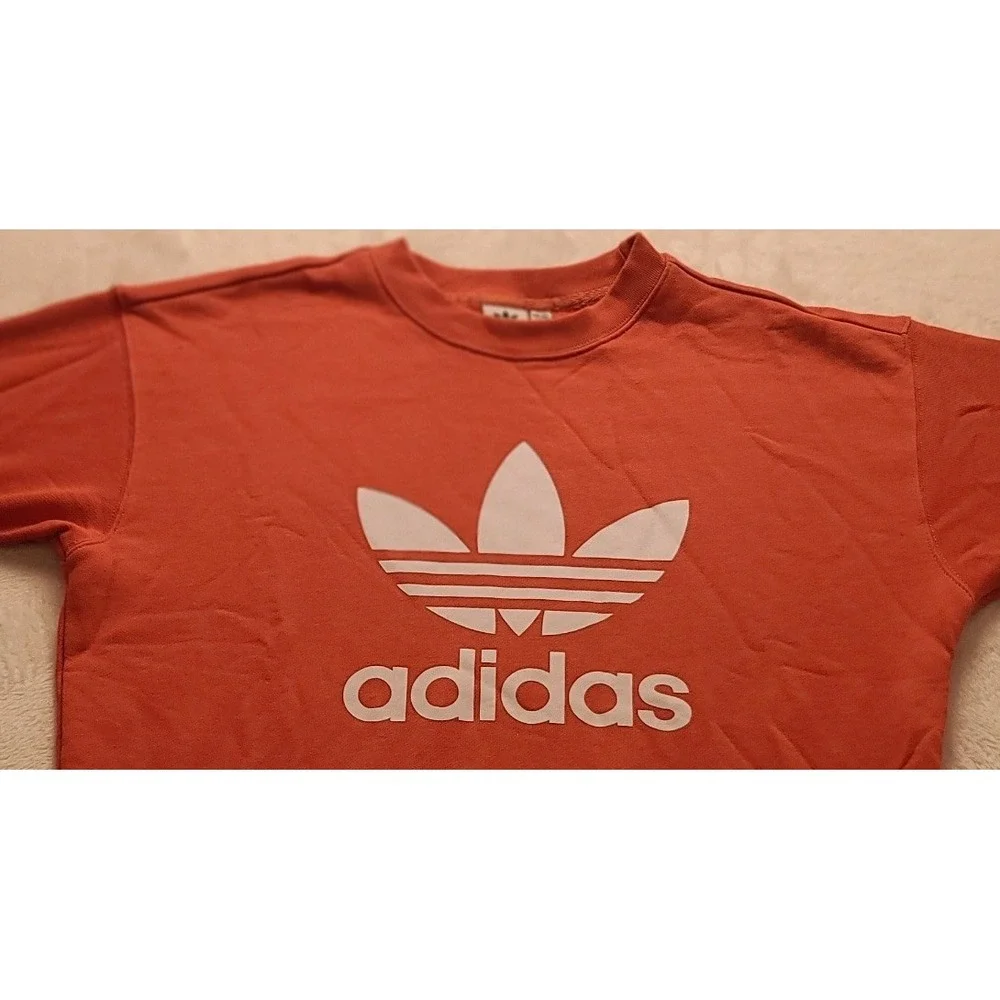 Adidas Originals Trefoil Crewneck Sweatshirt Orange‎ White Logo Men's Medium